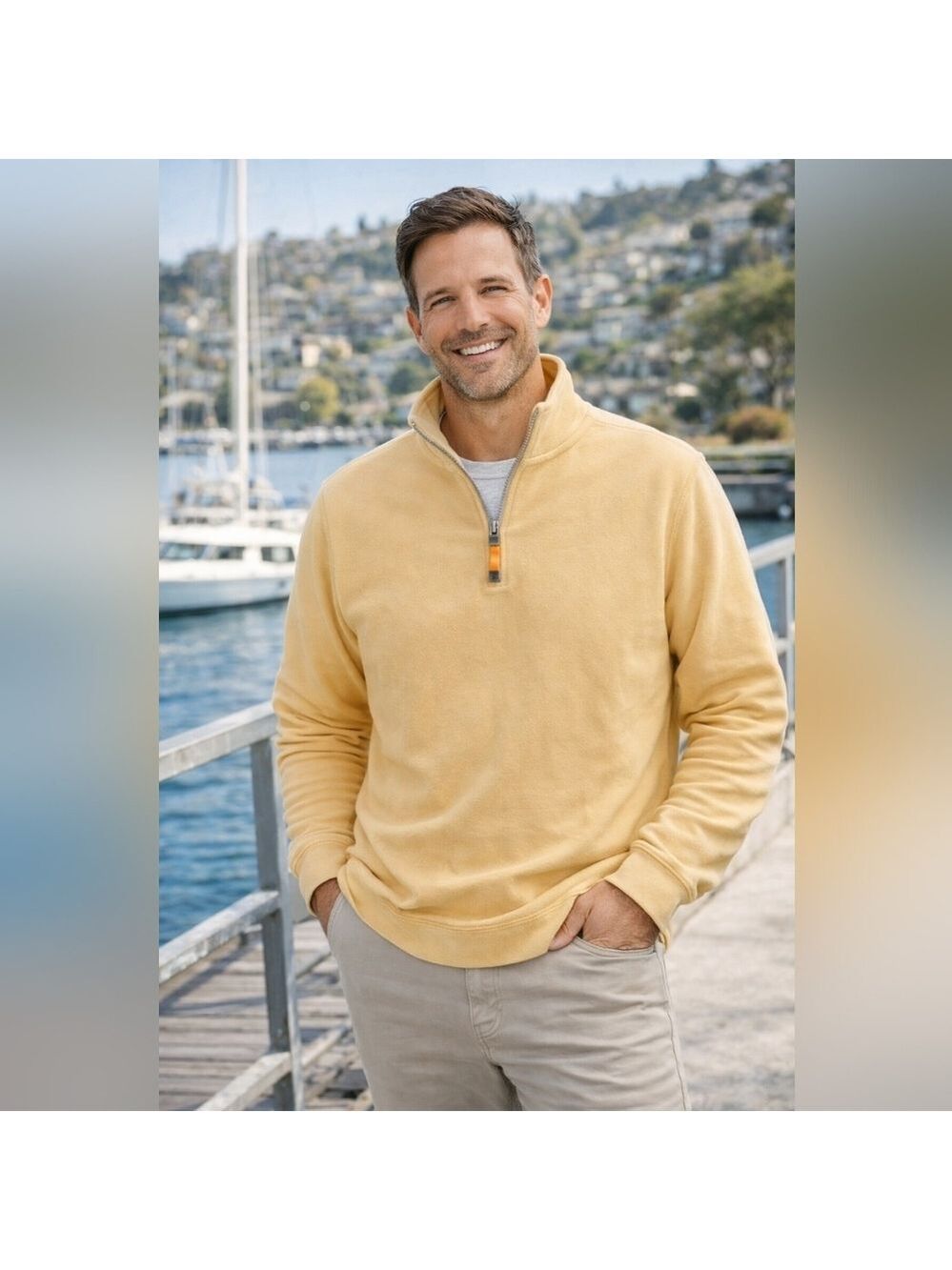 Tommy Bahama Men’s 1/4 Zip Pullover Sweater – Medium – Like New